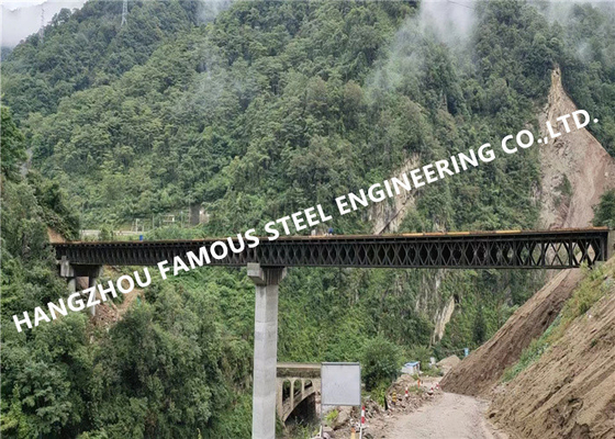 China 200 Type Double Lane Steel Bailey Bridge 50 Tons Load Capacity Galvanized Construction supplier