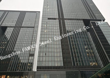 China Double Glazed Layer Glass Facade Curtain Walling Multi Storey Steel Building For Business Mall supplier
