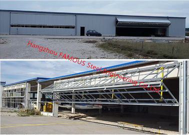China Vertical Bi Fold Hangar Door Solution Light Steel Single Panel Hydraulic Airplane Door System supplier