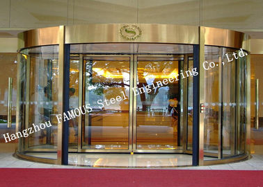 China Modern Electrical Revoling Glass Facade Doors For Hotel Or Shopping Mall Lobby supplier