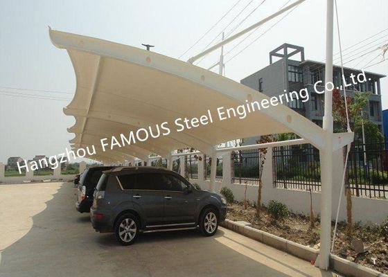 China Waterproof Steel PVDF PTFE Tensile Membrane Structure Car Parking Shed supplier