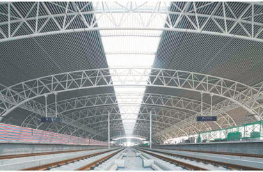 China Prefabricated Modern Industrial Steel Buildings , Wide Span Railway Station Tube Truss supplier