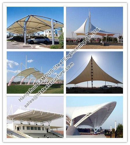 Membrane Structure Commercial Steel Building With PVC PVDF PTFE 3