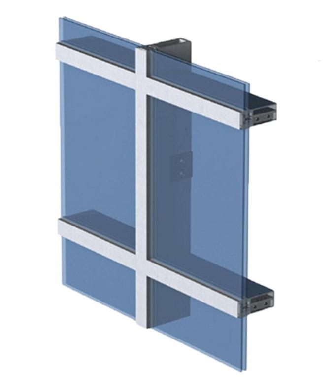 Double/Triple Insulated Fire Glass Façade Curtain Walling Units Structural Glazing Stick Built System 0