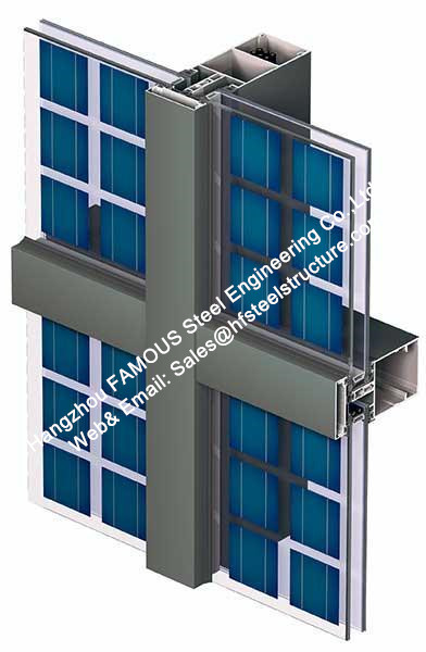 Photovoltaic Cells Ventilated Façade Curtain Wall Single Glass Polycrystalline or Single Crystal Component 0