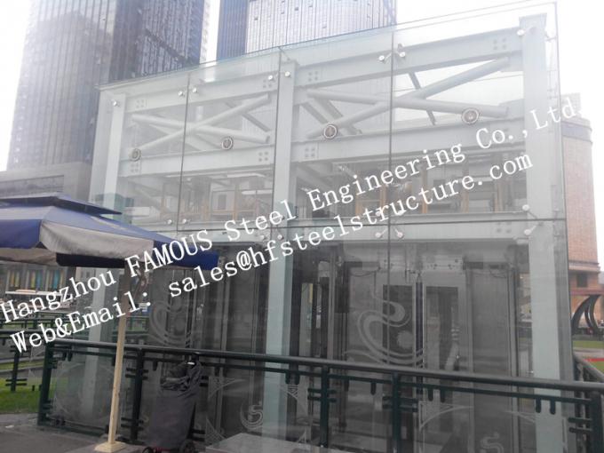 Stainless Steel Fin Fully Spider Fitting Frameless Glass Curtain Wall for showroom 0