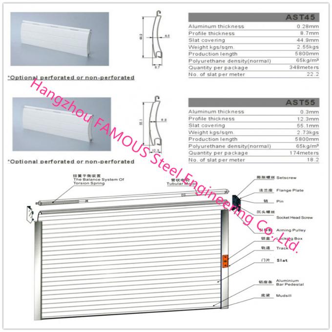 Aluminum Insulated Roller Shutter Door With Customized Color For Carport Use 0