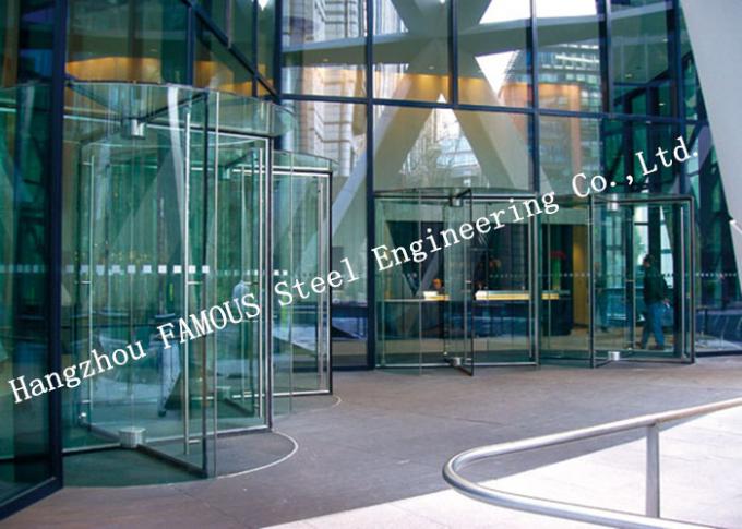 Modern Electrical Revoling Glass Facade Doors For Hotel Or Shopping Mall Lobby 0