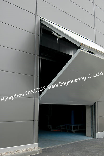 Modern Industrial Overhead Upper Folded Automatic Stainless Steel Garage Door 1
