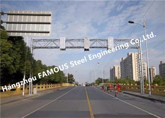 Single Column Galvanized Steel Traffic Sign Poles For Medium And Small Size Alarm Signs 0