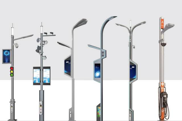 Customized Outdoor Street Light Smart Poles Metal Street Lighting Lamp Post 1
