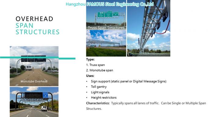 Steel Overhead Monotube Span Truss Span Overhead Sign Structures Support Highways 0