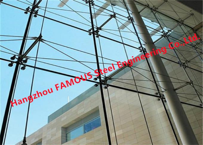 Aluminum Steel Structure Glass Curtain Wall Point Fixed Glazed Spider Buildings 0