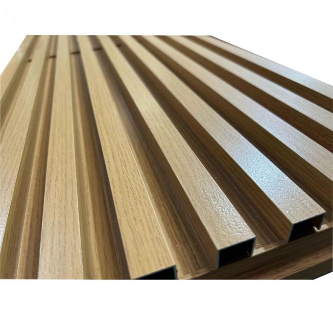 Stylish Aluminum Wood Grain Grille Fence Slates Section Garage Doors 1