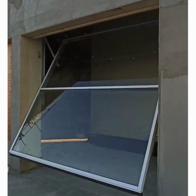 China Canopy Tilt Up Garage Door Toughened Glass Panel Assembled Counterweight System supplier