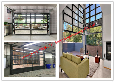 China Aluminum Frame Rolling Door Customized Transparent Door With Tempered Glass Panel supplier
