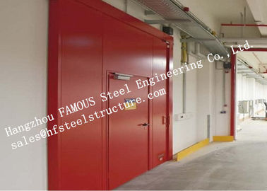 China PU Sandwich Core Painted Surface Steel Fireproof Doors For Warehouse Storage supplier