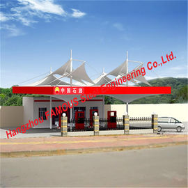 China Prefabricated Space Frame Steel Membrane Structural Gas Station Construction supplier