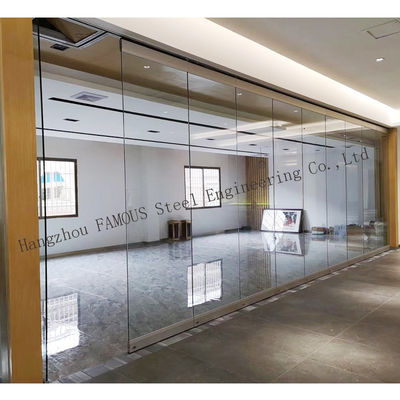 China Office Room Dividers Manual Movable Sliding Glass Partition Wall supplier