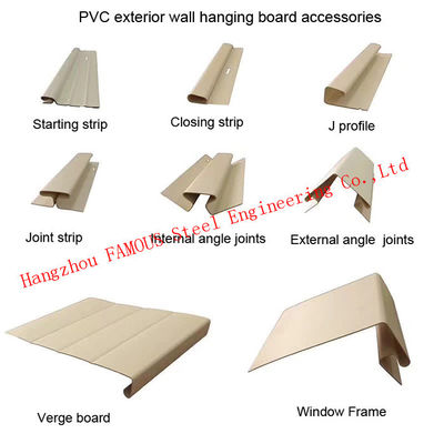 China Customized Colored UV Resistance Fireproof PVC Waterproof cladding vinyl siding panel hanging board accessories supplier