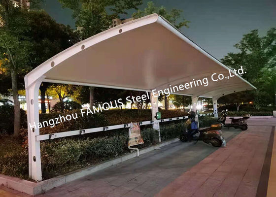 China PVDF Sail Steel Membrane Structure Roofing Car Parking Prefab Garage Shed supplier