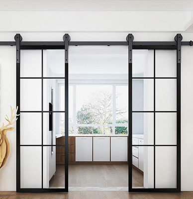 China Sliding Toughened Glass Barn Door for House Interior Kitchen Bath Room supplier