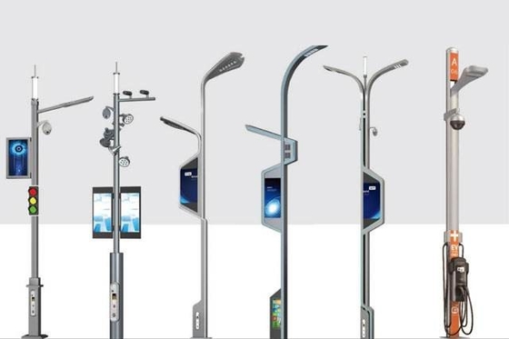 China Customized Outdoor Street Light Smart Poles Metal Street Lighting Lamp Post supplier