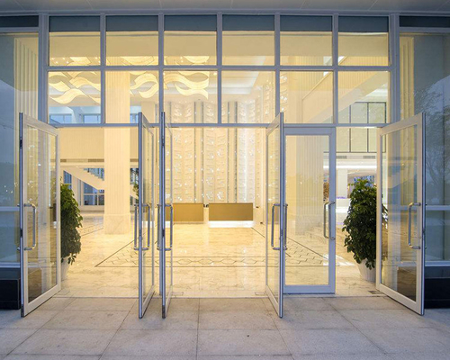 China Office Glass Pivot Floor Spring Door Commercial Design System supplier