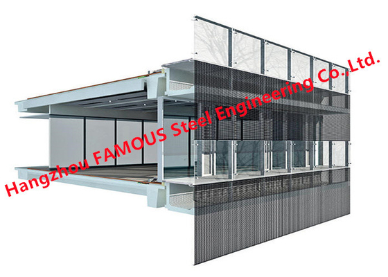 China Ventilated Steel Glass Curtain Wall Facade Double Skin For Commercial Office Building supplier