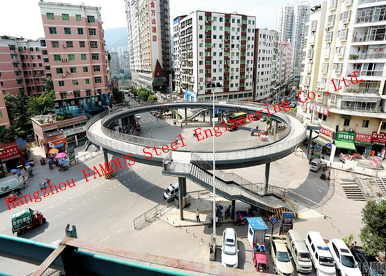 China Easy Installation Prefabricated Pedestrian Steel Structure Skywalk Bridge supplier
