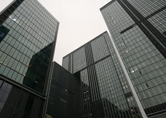 Hidden Framed Tempered Double Layer Glass Curtain Walling Low Rise ...