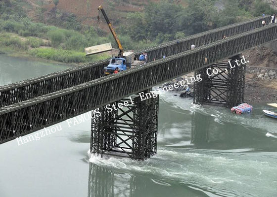 Multispan Single Lane Prefabricated Bailey Steel Bridge Construction ...