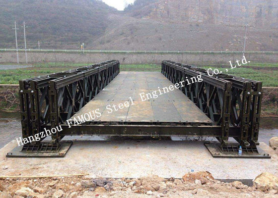 Hot Galvanized Double Lane Pre - Engineered Bailey Bridge Construction ...