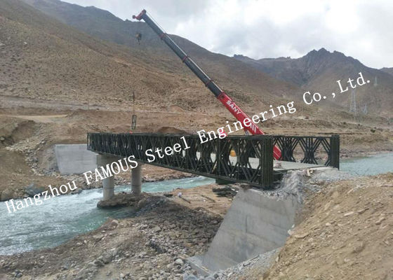 Heavy Loading Capacity Modular Steel Bailey Bridge Great Stability Long ...