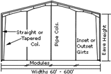 Pre Engineered Frame Industrial Steel Buildings 60' X 90' High Strength Bolts 0