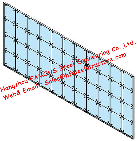 Point Fixed Glass System Curtain Walls Cable Tensioned Façade Supporting Starglass System 0