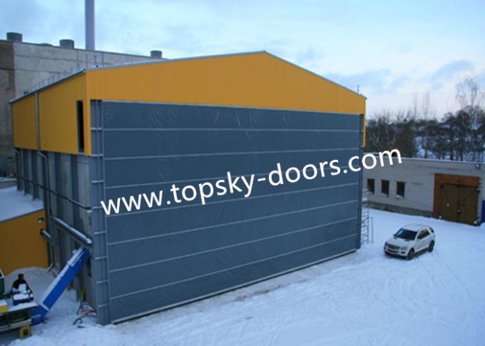 Hoist Up Fabric Doors With Mullions Multiple Door Versions Withstands High Wind Loads 0