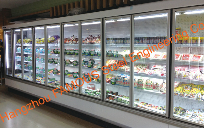 Narrow Aluminum Alloy Frame Glass Door For Display Cabinet Cold Room 0