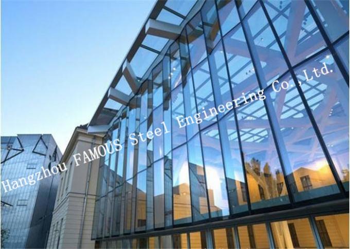 Half Hidden Frame With Laminated Insulation Double Skin Glass Curtain Wall For Commercial Building 0