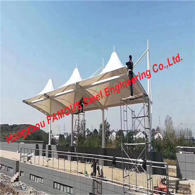 Prefabricated Space Frame Steel Membrane Structural Gas Station Construction 0