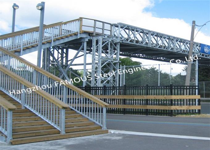 UK Standard Assembled Temporary Pedestrian Steel Bailey Bridge Public Transportation 0