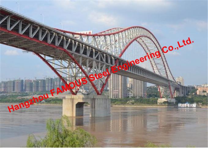 Tied Arch Steel Bridge Deck Construction With Bowstring Arch Girder 0
