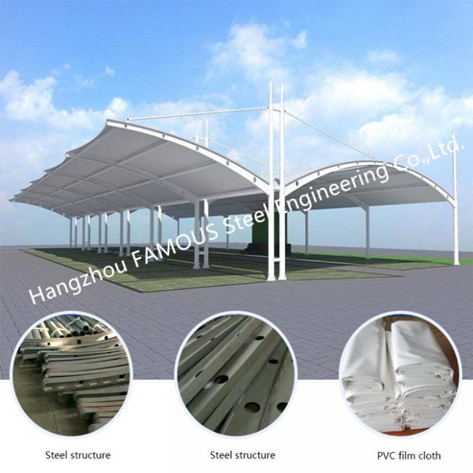 PVDF Sail Steel Membrane Structure Roofing Car Parking Prefab Garage Shed 1