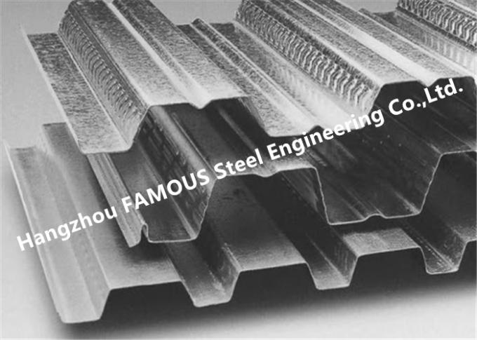 Anti Seismic Galvanized Corrugated Steel Floor Decking Permanent Upholding 0