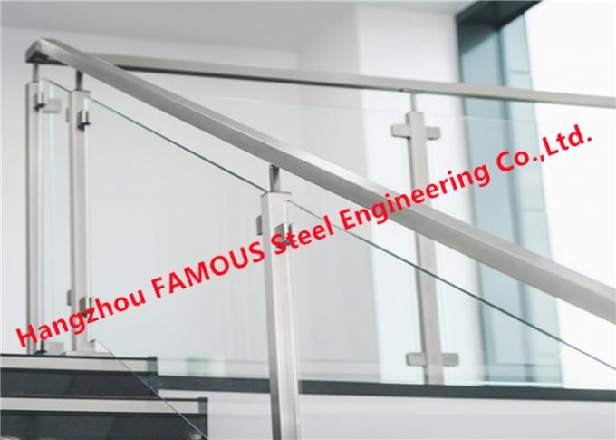Round Or Rectangle Top Pipe Smooth 800MM Stainless Steel Stair Handrail Anti Corrosion 0