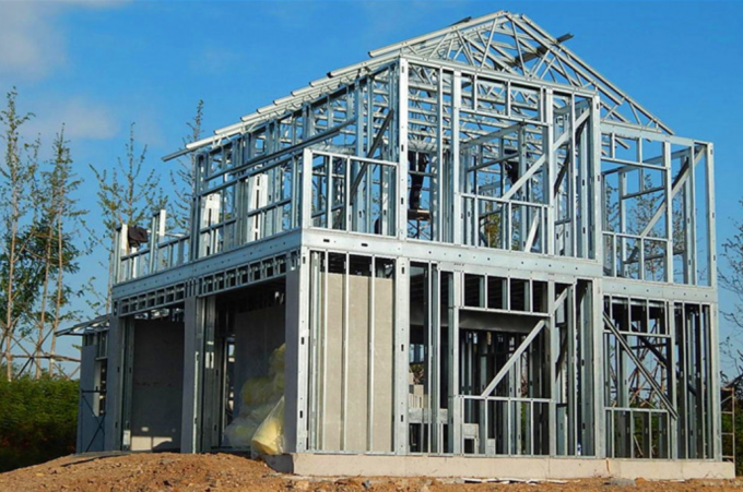 Q235b Light Gauge Steel Frame House Residential Construction With As Nz Standard 0
