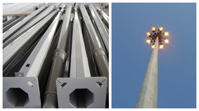 Galvanized Octagonal High Mast Poles Steel Lamp Posts 0