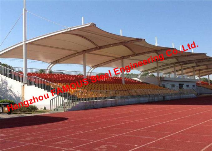 Custom Tension Fabric Structural Carport Menbrane for Stadium / Airport 0