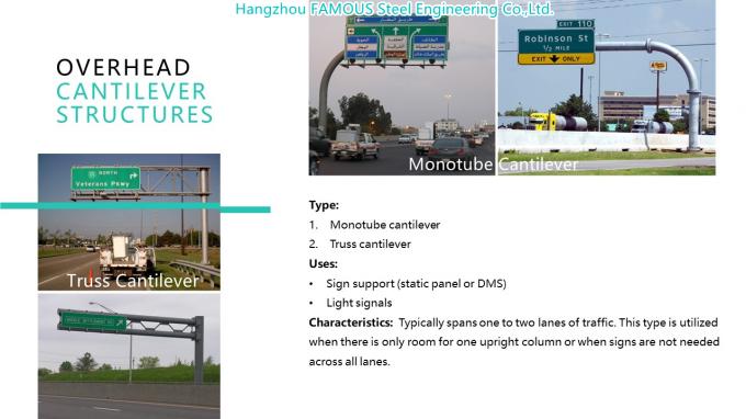 Structural Steel Cantilever Overhead Sign Truss Cantilever Type Highway Support 0